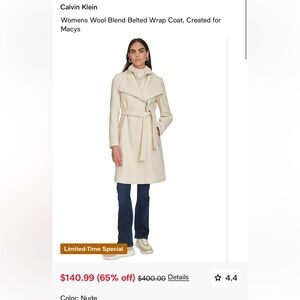 Calvin Klein Cream Trench Coat